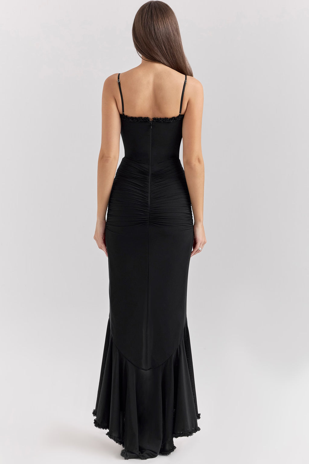 Gabbi Wine Ruffled Front Gown