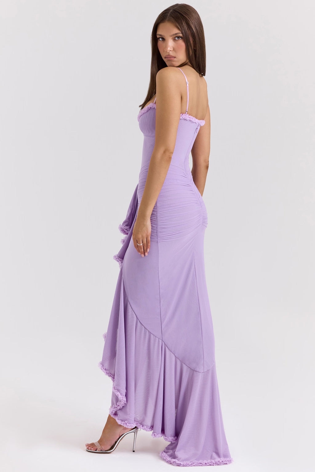 Gabbi Wine Ruffled Front Gown