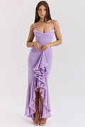 Gabbi Wine Ruffled Front Gown